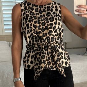 Zara Leopard Print Sleeveless Top